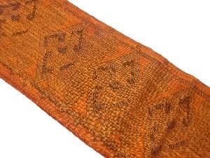 手織り真綿紬　抽象模様織り出し名古屋帯